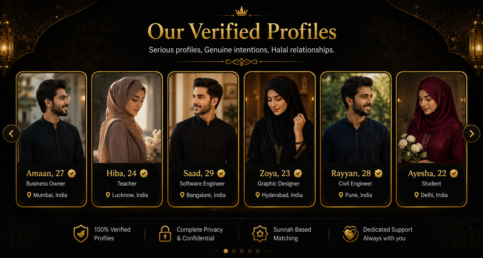 Muslim matrimony couple halal marriage